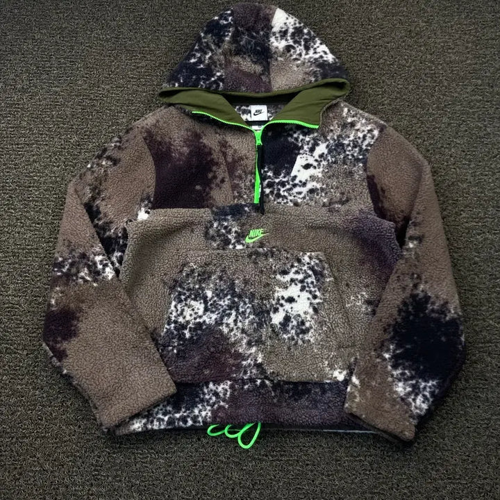 [BUNJANG] Nike Essential Pattern Half-Zip Sherpa Fleece Anorak / 나이키 에센셜 패턴 반집업 쉐르파 플리스 아노락