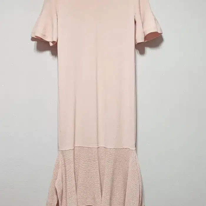 [BUNJANG] Mine Pink Knit Short Sleeve Dress / MINE 마인 핑크 니트반팔 원피스55~66
