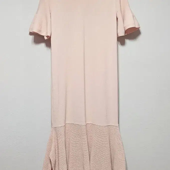 [BUNJANG] Mine Pink Knit Short Sleeve Dress / MINE 마인 핑크 니트반팔 원피스55~66
