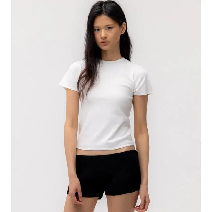 [BUNJANG] Glowny G Baby Knit Tee White Size S / 글로니 지 베이비 니트 티