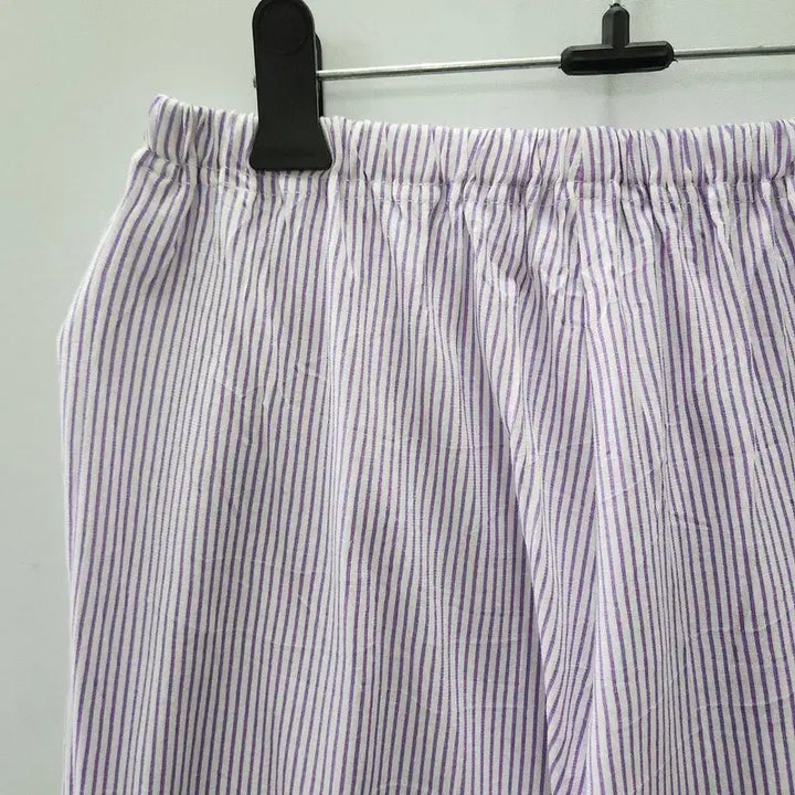 [BUNJANG] Vintage Striped Elastic Waist Lavender Purple Pants / 빈티지 스트라이프 밴딩 라벤더퍼플 바지