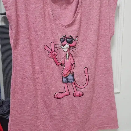 [BUNJANG] Pink Panther Short Sleeve T-Shirt / 핑크 팬더 반팔 티셔츠