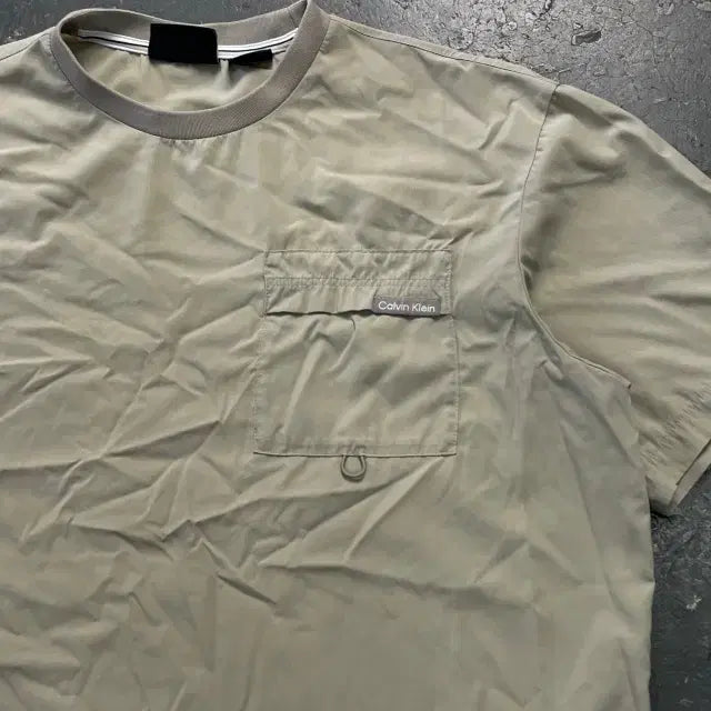 [BUNJANG] Calvin Klein 100% Cotton Short Sleeve Warm-up T-Shirt / 100 캘빈클라인 반팔 웜업