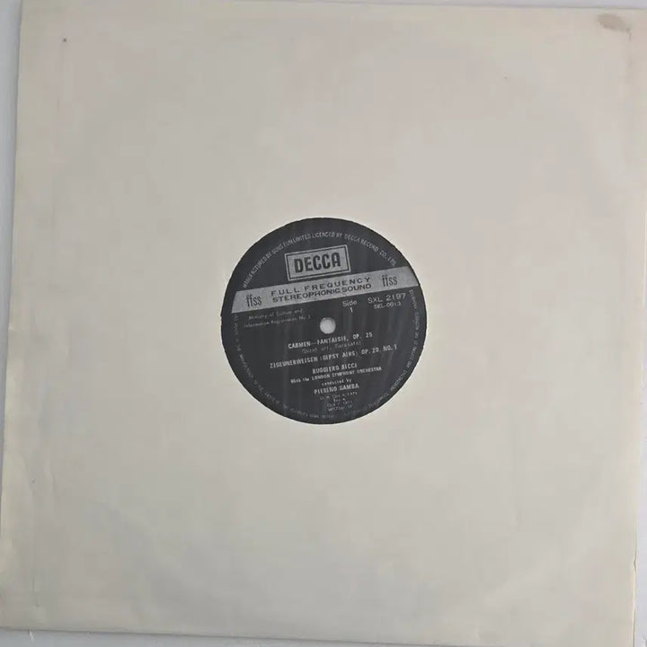 [BUNJANG] Rugiero Ricci Carmen Fantasie " 성음초반" LP / 루지에로 리치의 카르멘 판타지 성음초반 LP