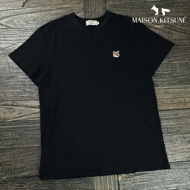 [BUNJANG] Maison Kitsuné 21 S/S Fox Head Logo Patch Short Sleeve T-Shirt Black / 메종키츠네 21 S/S 폭스헤드 로고 패치 반팔티 블랙 P01662
