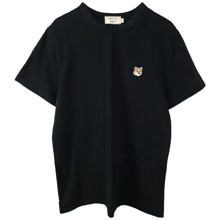 [BUNJANG] Maison Kitsuné 21 S/S Fox Head Logo Patch Short Sleeve T-Shirt Black / 메종키츠네 21 S/S 폭스헤드 로고 패치 반팔티 블랙 P01662