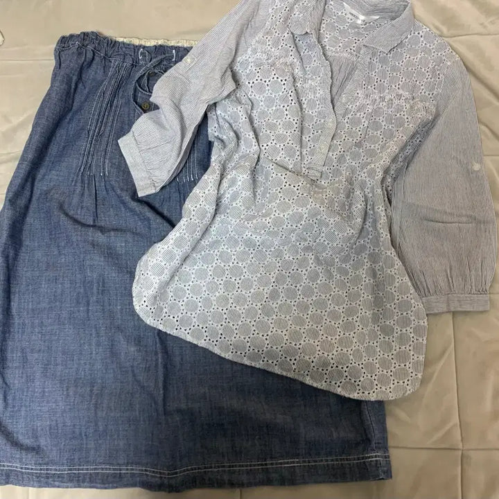 [BUNJANG] Vintage Mori Girl Blouse and Skirt Set / 빈티지 모리걸 블라우스+스커트 세트