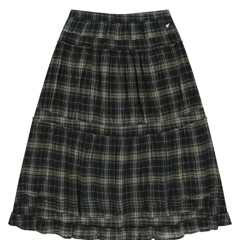 [BUNJANG] COYSEIO Check Shirring Midi Skirt Size 1 / COYSEIO 체크 셔링 미디 스커트 1사이즈