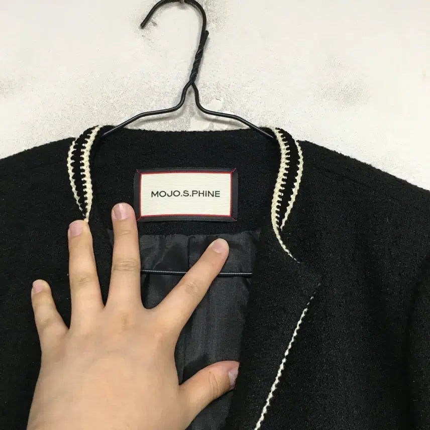 [BUNJANG] MOJO.S.FENE Black Tweed Crop Jacket 55 / 모조에스핀 블랙 트위드 크롭 자켓 55