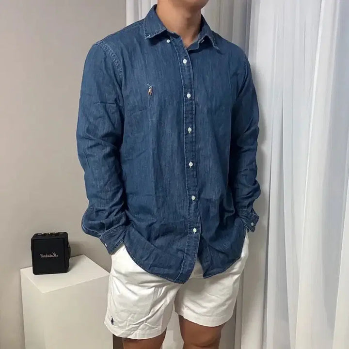 [BUNJANG] Polo Ralph Lauren Custom Fit Chambray Shirt M / 폴로 랄프로렌 커스텀핏 샴브레이 셔츠 m