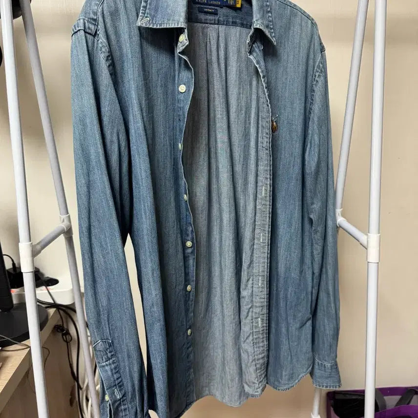 [BUNJANG] Polo Ralph Lauren Custom Fit Chambray Shirt M / 폴로 랄프로렌 커스텀핏 샴브레이 셔츠 m