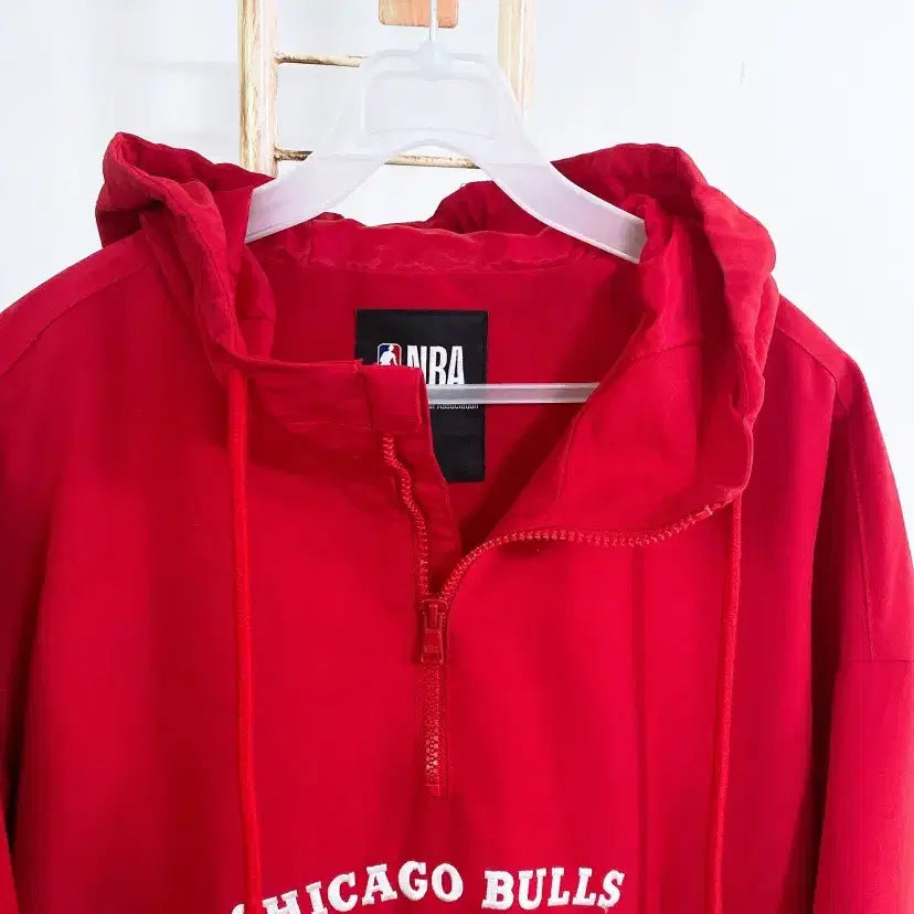 [BUNJANG] Mong Vintage Chicago Bulls Anorak Half Zip Hoodie (M) / 몽빈티지(M)시카고불스남자아노락반집업후드티