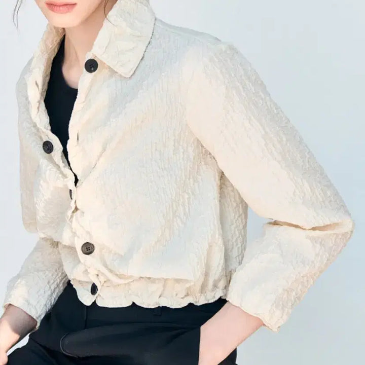 [SOLD OUT] 한섬 26ss신상 래트 래트바이티 latt 크링클 드로우스트링 점퍼 프리