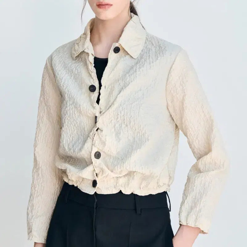 [SOLD OUT] 한섬 26ss신상 래트 래트바이티 latt 크링클 드로우스트링 점퍼 프리