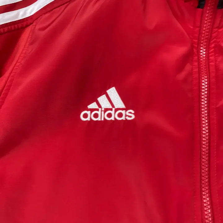 [BUNJANG] Adidas Red Sideline Windbreaker Jacket / 아디다스 레드 사이드라인 바람막이 자켓