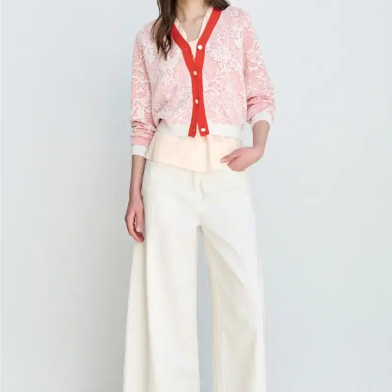 [BUNJANG] LATT BY T LATT Wool Blend Floral Jacquard Cardigan / 한섬 26ss신상 래트 래트바이티 latt 울블렌드 플로럴 자카드 가디건