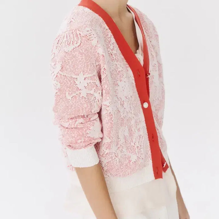 [BUNJANG] LATT BY T LATT Wool Blend Floral Jacquard Cardigan / 한섬 26ss신상 래트 래트바이티 latt 울블렌드 플로럴 자카드 가디건