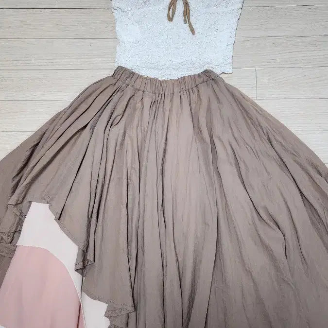 [BUNJANG] Lace Hippie Blouse and Skirt Set / 레이스 히피풍 블라우스