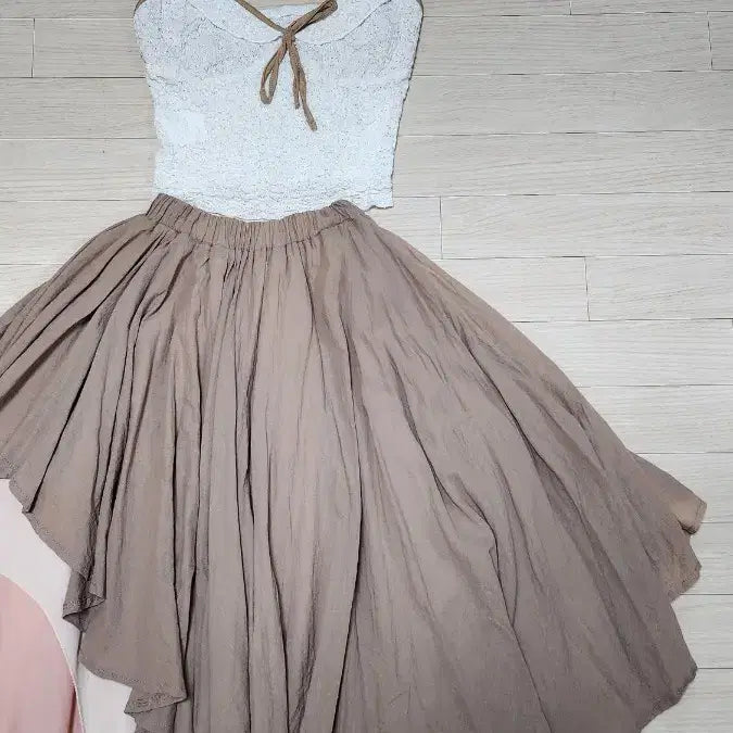 [BUNJANG] Lace Hippie Blouse and Skirt Set / 레이스 히피풍 블라우스
