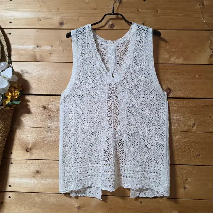 [BUNJANG] Back Slit Lace-up Vest / 뒷 트임끈 조끼.