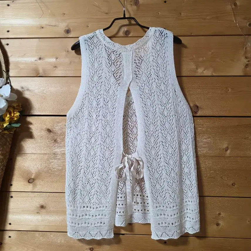[BUNJANG] Back Slit Lace-up Vest / 뒷 트임끈 조끼.