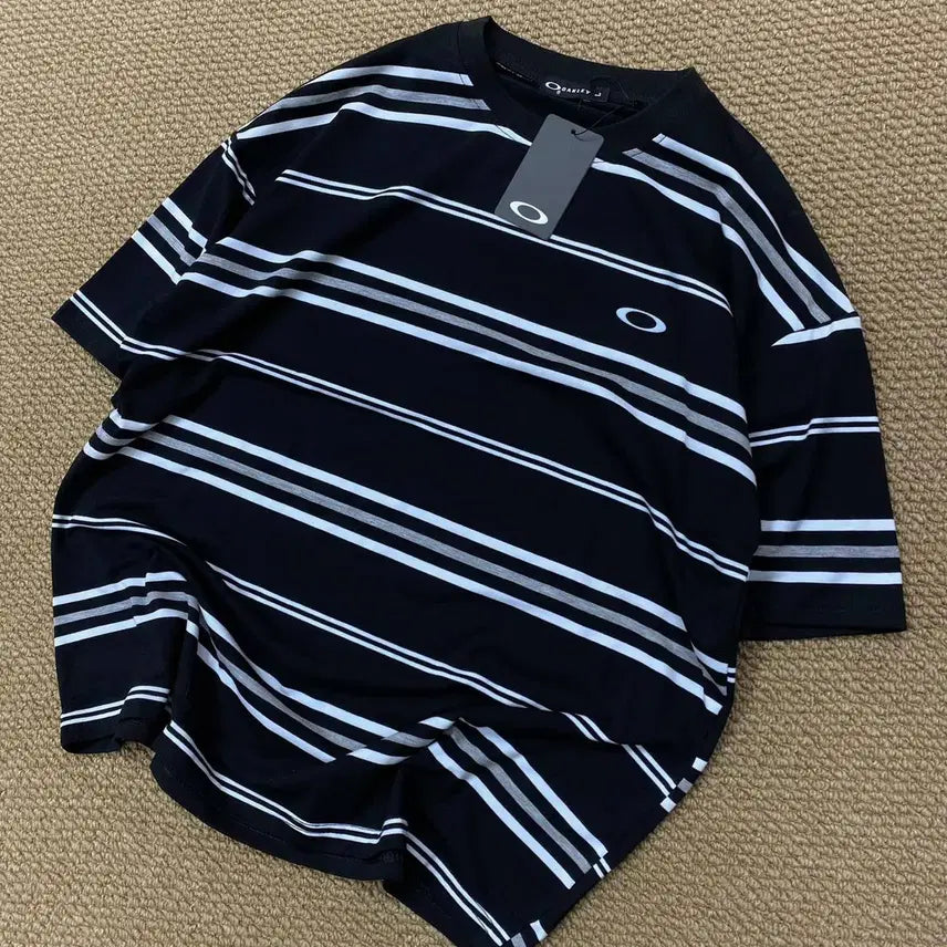 [BUNJANG] Oakley Japan Stripe Logo Oversized T-Shirt / 오클리재팬 스트라이프 로고 오버 티셔츠 M~XL 새상품