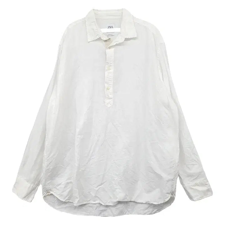 [BUNJANG] Zara White Linen Blend Shirt XL / 자라 화이트 린넨 셔츠 XL