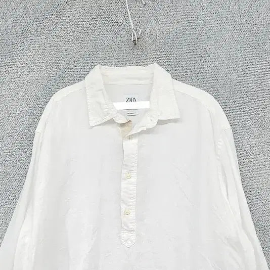 [BUNJANG] Zara White Linen Blend Shirt XL / 자라 화이트 린넨 셔츠 XL