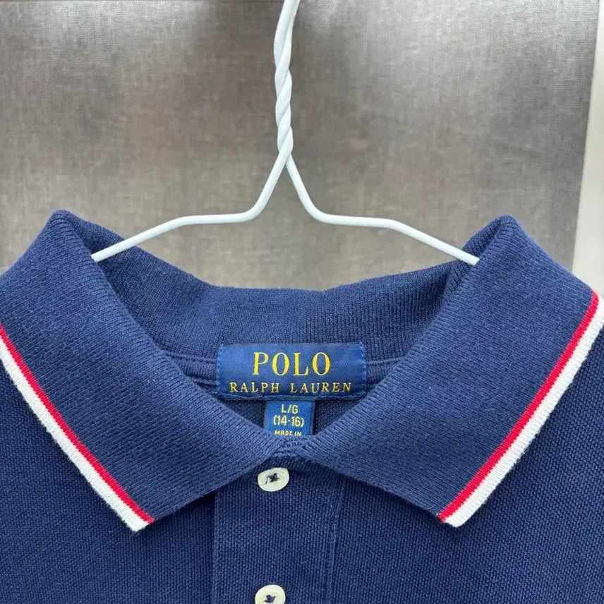 [BUNJANG] Polo Ralph Lauren Navy Collar T-Shirt / 폴로 랄프로렌 네이비 카라 반팔티.