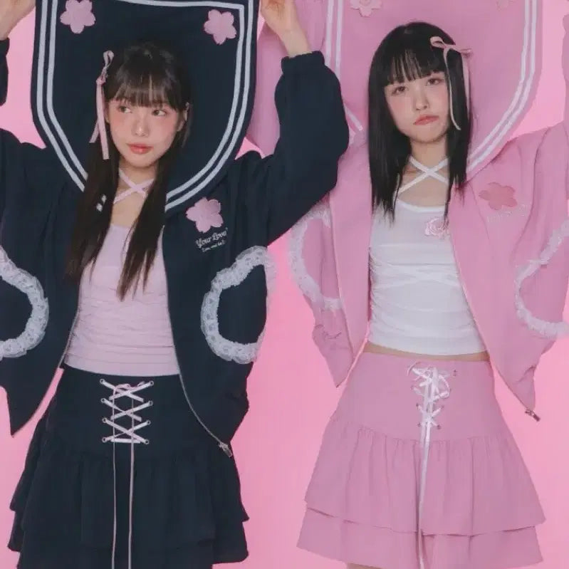 [BUNJANG] Your Rubble Teddy Love Sailor Sakura Jacket Navy / 유어러버블 테디스러브 세일러 사쿠라 자켓 네이비
