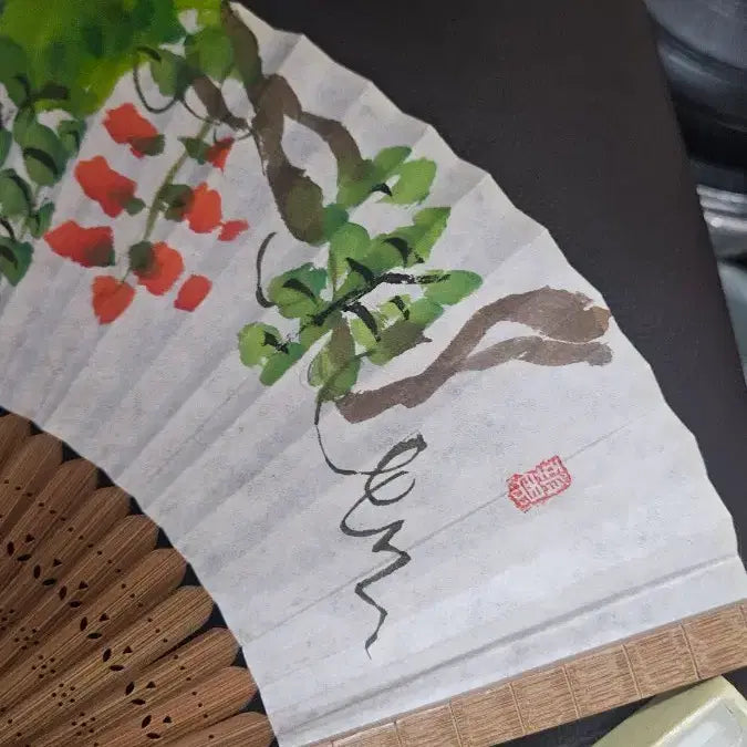 [BUNJANG] Traditional Korean Folding Fan (Hapjongseon) - Artistic Piece / 전통 부채  합죽선 작품