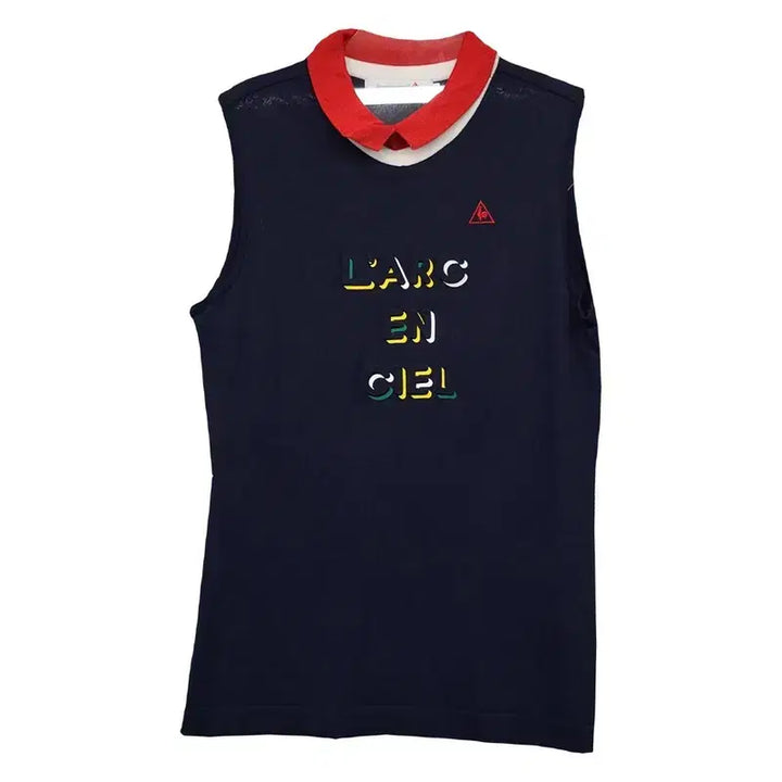 [BUNJANG] Le Coq Sportif Printing Navy Golf Knit Vest (Size M) / 르꼬끄 스포츠 프린팅 네이비 골프 니트 조끼 M