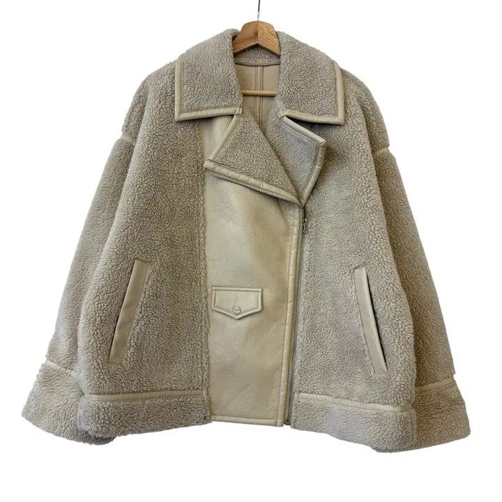 [BUNJANG] Studio Tomboy Shearling Muffler Jacket Size F / 스튜디오 톰보이 양털 무스탕 자켓 F 정품
