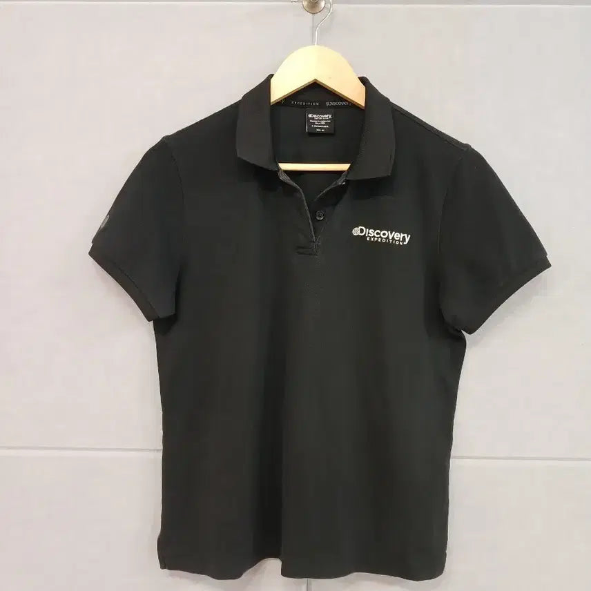 [BUNJANG] Discovery Expedition Black Short Sleeve Polo T-Shirt / 디스커버리 익스페디션 블랙 반팔 폴로티
