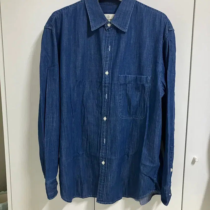 [BUNJANG] Years Ago Elbow Patch Denim Shirt Indigo M / 이얼즈어고 엘보우패치 데님셔츠 인디고 M
