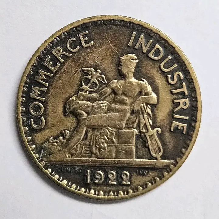 [BUNJANG] France Third Republic 2 Francs Chamber of Commerce Coin 1922 / 1922 프랑스 제3공화국 상공회의소 2프랑 K109