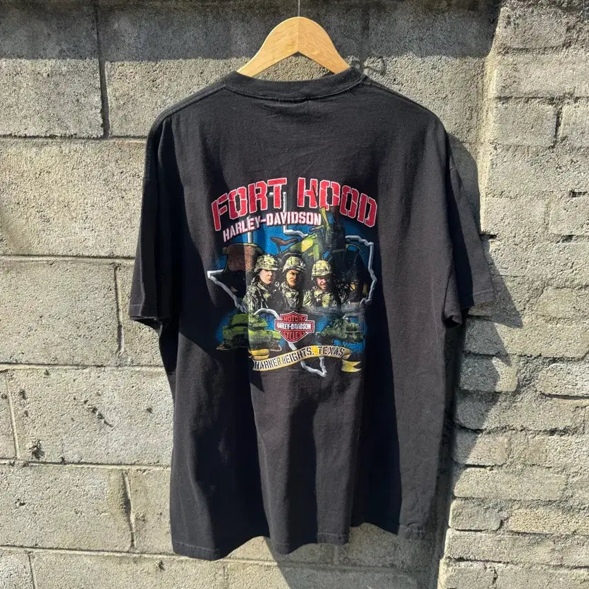 [BUNJANG] 2007 Harley-Davidson Military Printing Short Sleeve T-Shirt XL / 00s 할리데이비슨 빈티지 2007 밀리터리 프린팅 반팔 티셔츠 xl