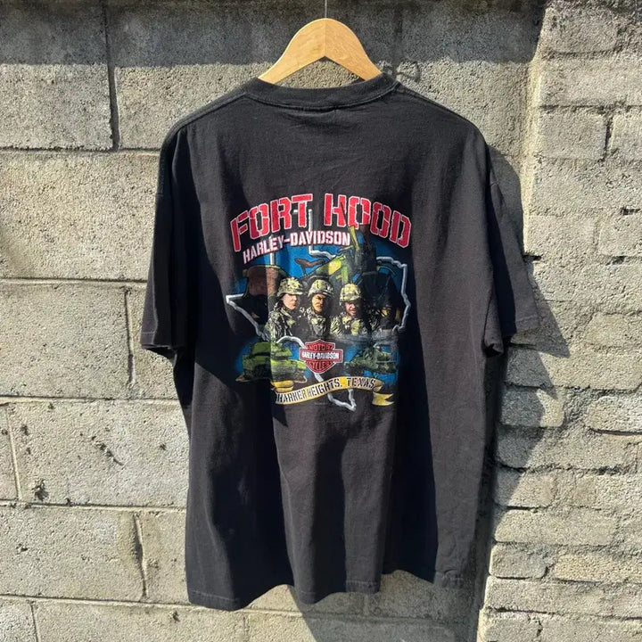 [BUNJANG] 2007 Harley-Davidson Military Printing Short Sleeve T-Shirt XL / 00s 할리데이비슨 빈티지 2007 밀리터리 프린팅 반팔 티셔츠 xl