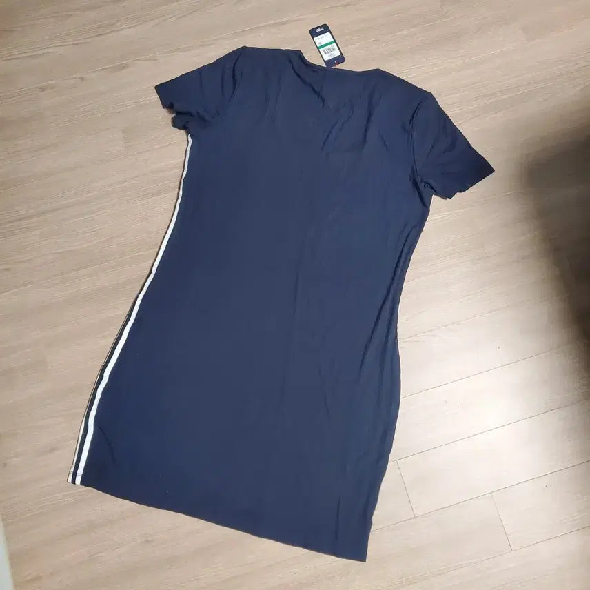 [BUNJANG] Tommy Jeans Ringer T-Shirt Dress with Side Stripe - Navy (L) / (새상품) 타미진스 쿨냉  사이드 스트라이프 링거 반팔 원피스  L