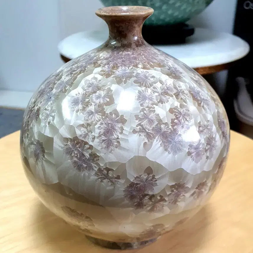 [BUNJANG] Myongdo Pottery Crystal Glaze Ceramic Vase / 결정유 자기