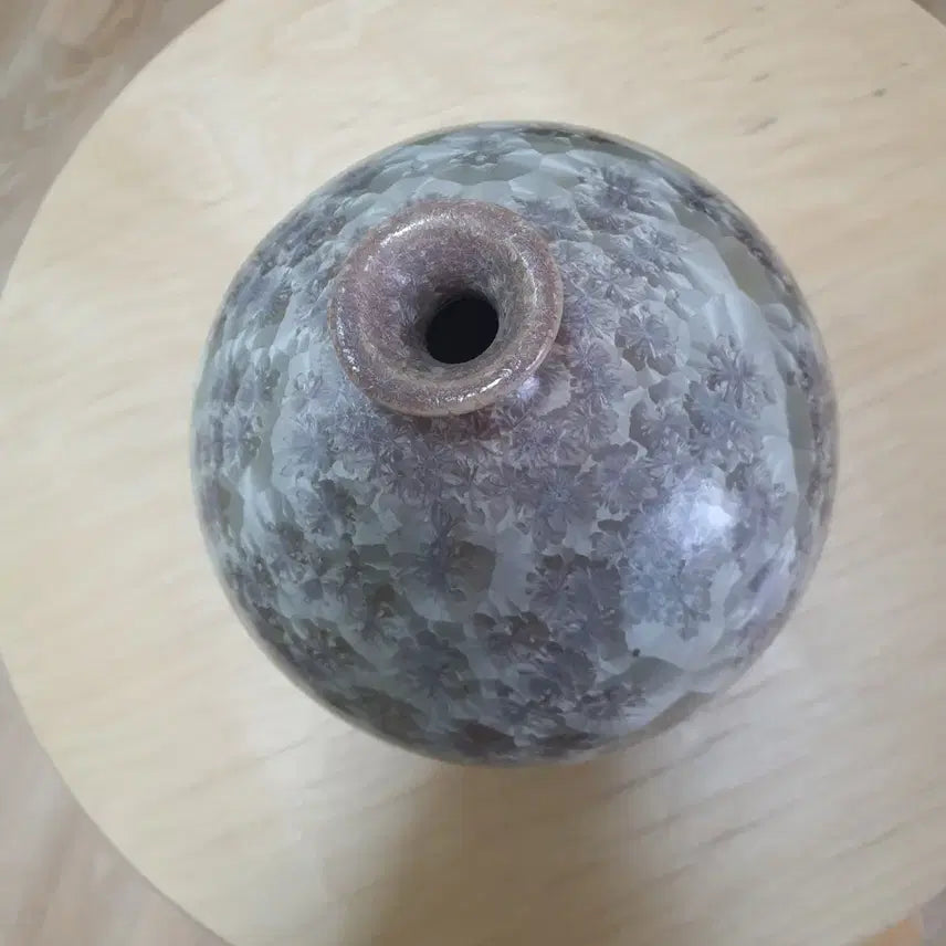 [BUNJANG] Myongdo Pottery Crystal Glaze Ceramic Vase / 결정유 자기