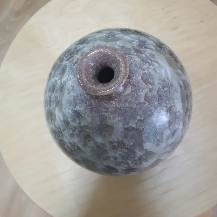 [BUNJANG] Myongdo Pottery Crystal Glaze Ceramic Vase / 결정유 자기