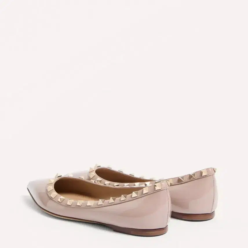 [BUNJANG] Valentino Rockstud Patent Leather Flat Shoes Red Size 36.5 / 발렌티노 락스터드 페이턴트 플랫슈즈 레드