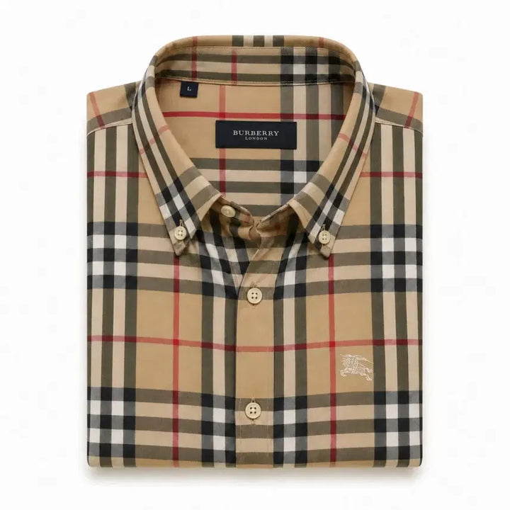 [BUNJANG] Burberry Clarendon Check Shirt Semi-Oversized Fit / 버버리 클래버돈 체크남방(세미오버핏)