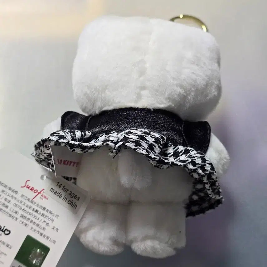 [BUNJANG] Hello Kitty Black Checkered Dress Doll Charm / 헬로키티 인형키링 블랙 체크 원피스