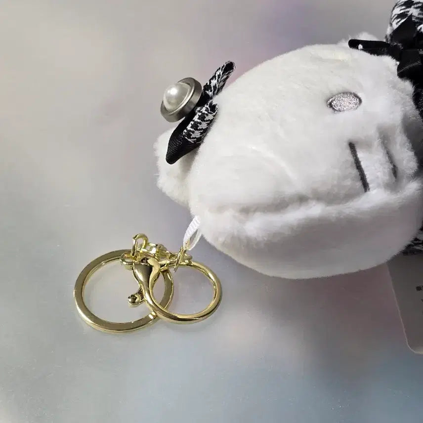 [BUNJANG] Hello Kitty Black Checkered Dress Doll Charm / 헬로키티 인형키링 블랙 체크 원피스