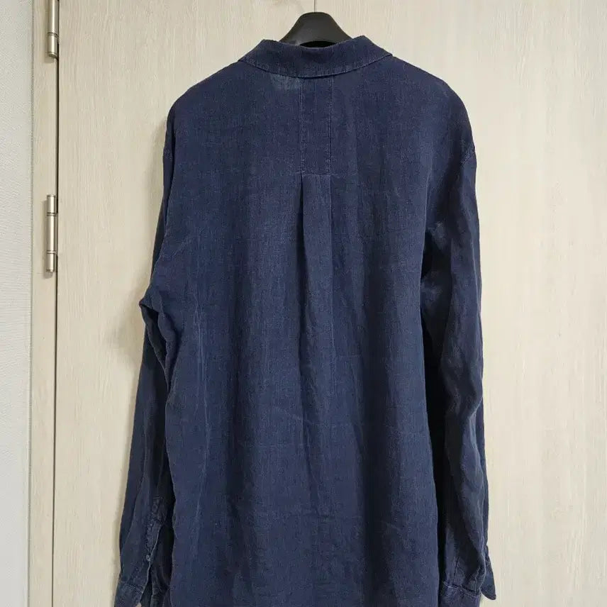 [BUNJANG] Time Homme Navy Linen Shirt / (24년제조)한섬 타임옴므 TIME 네이비 린넨 셔츠 105