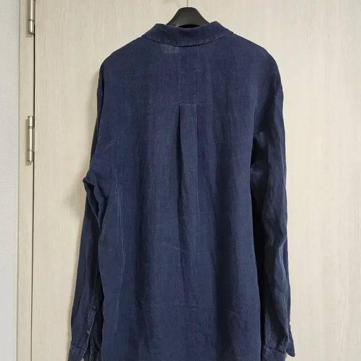 [BUNJANG] Time Homme Navy Linen Shirt / (24년제조)한섬 타임옴므 TIME 네이비 린넨 셔츠 105
