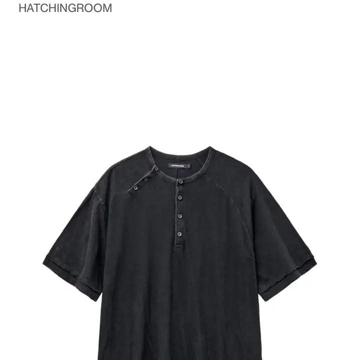 [BUNJANG] Haechiroom Double Henly T-Shirt Dusty Black / 해칭룸 더블 헨리넥 반팔티 더스티 블랙