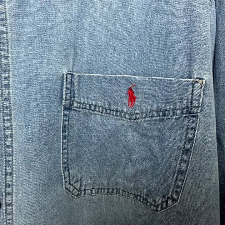 [BUNJANG] Polo Ralph Lauren Denim Long Sleeve Shirt XXL / no.185 폴로 랄프로렌 데님 셔츠 긴팔 xxl 상태s급